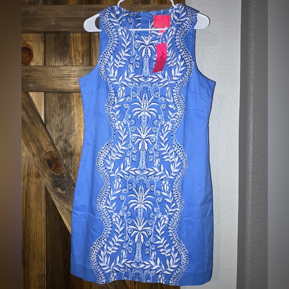 Lilly Pulitzer Mila Stretch Shift Abaco Blue Dress Size 10 NWT - Picture 2 of 4